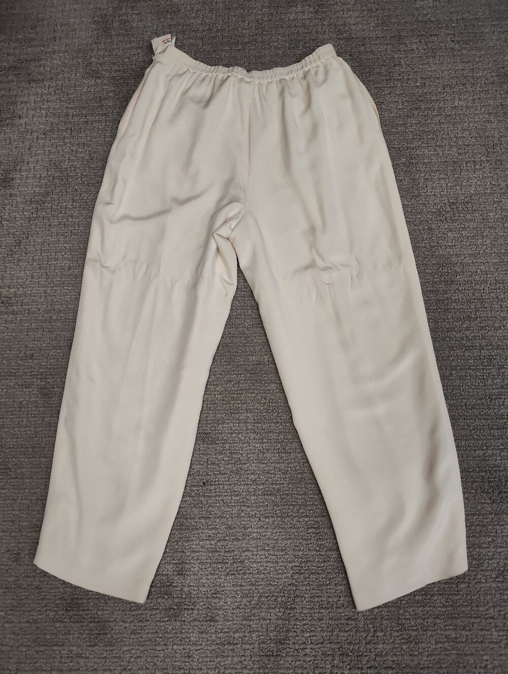 NWT! Women's Talbots 100% Silk Pleated Wide Leg Pants - Ivory - Size 18 - Picture 3 of 5